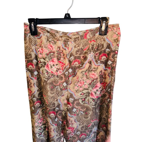 Talbots Womens Linen Silk Floral Paisley Straight Leg Dress Pants Sz 8 Classic - Picture 3 of 7